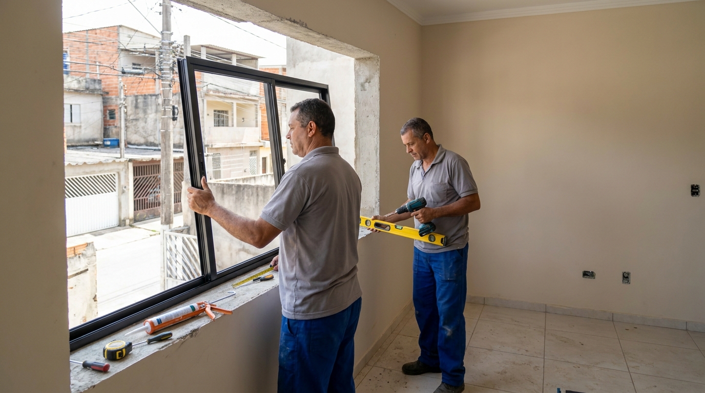 Esquadria de alumínio em janela em Maceió-AL